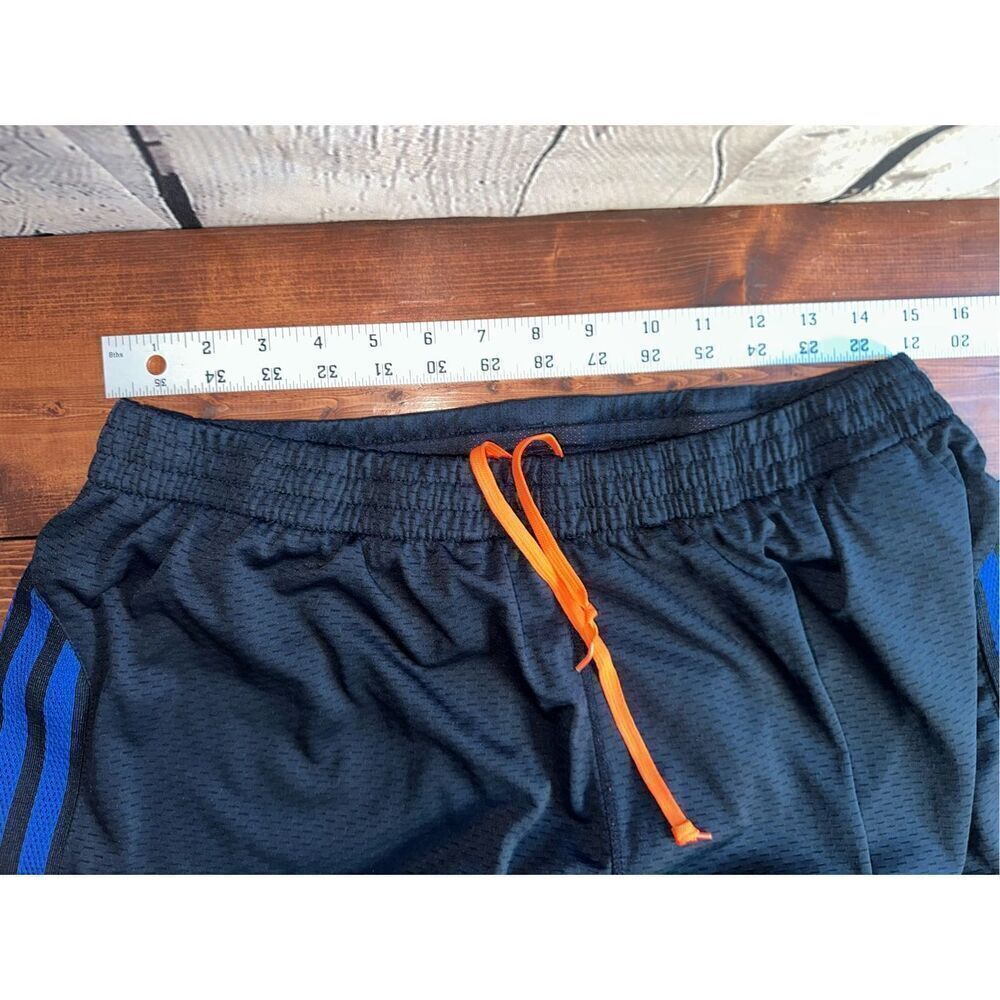 Adidas Men's Large Designed 2 Move Climacool 3-Stripes Shorts Orange/Navy Blue/B - Picture 7 of 9